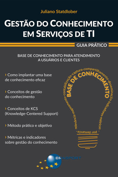 Capa do livro Gestão do conhecimento em serviços de TI: guia prático
