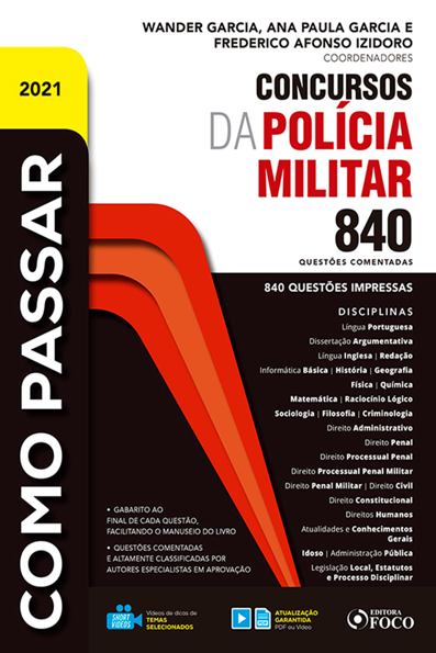 Capa do livro Concursos da polícia militar: 840 questões comentadas