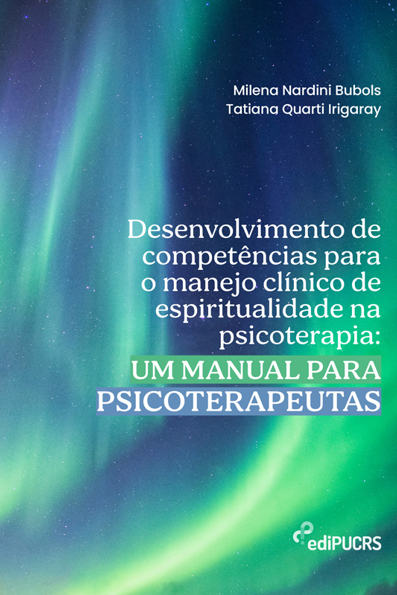 Capa do livro Desenvolvimento de competências para o manejo clínico de espiritualidade na psicoterapia: um manual para psicoterapeutas
