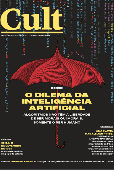 Capa do livro Cult: dossiê : o dilema da inteligência artificial : algoritmos não têm a liberdade de ser morais ou imorais, somente o ser humano