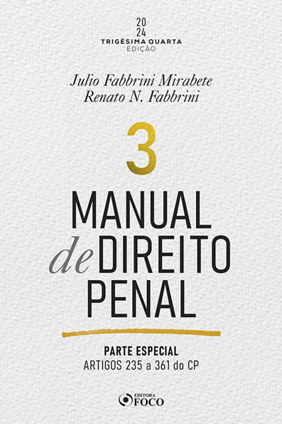 Capa do livro Manual de direito penal: parte especial - arts. 235 a 361 do CP