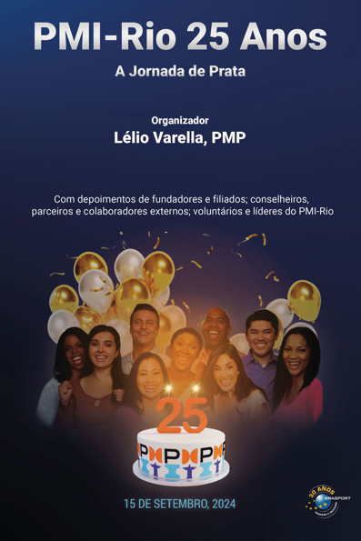 Capa do livro PMI-Rio 25 anos: a jornada de prata