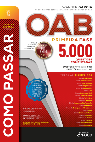 Capa do livro Como passar na OAB 1ª fase: 5.000 questões comentadas